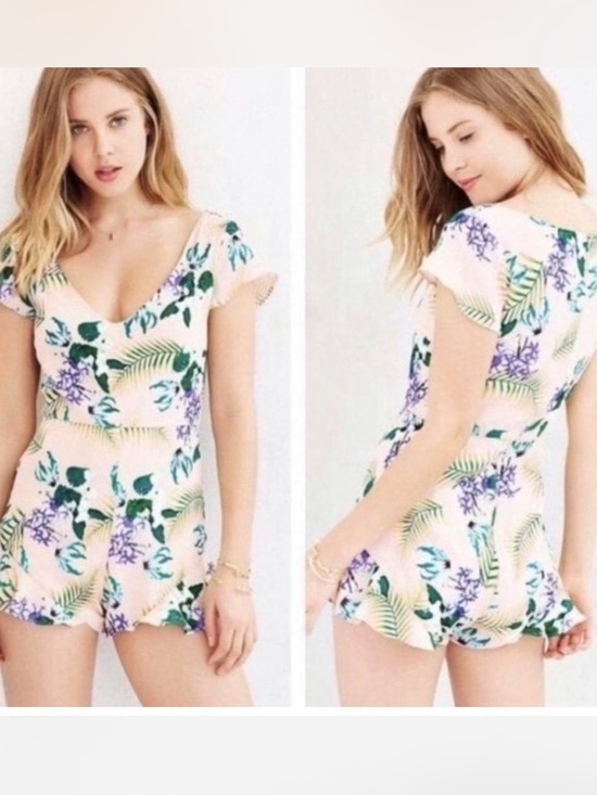 For Love And Lemons Pants - For Love & Lemons Pina Colada Floral Romper
